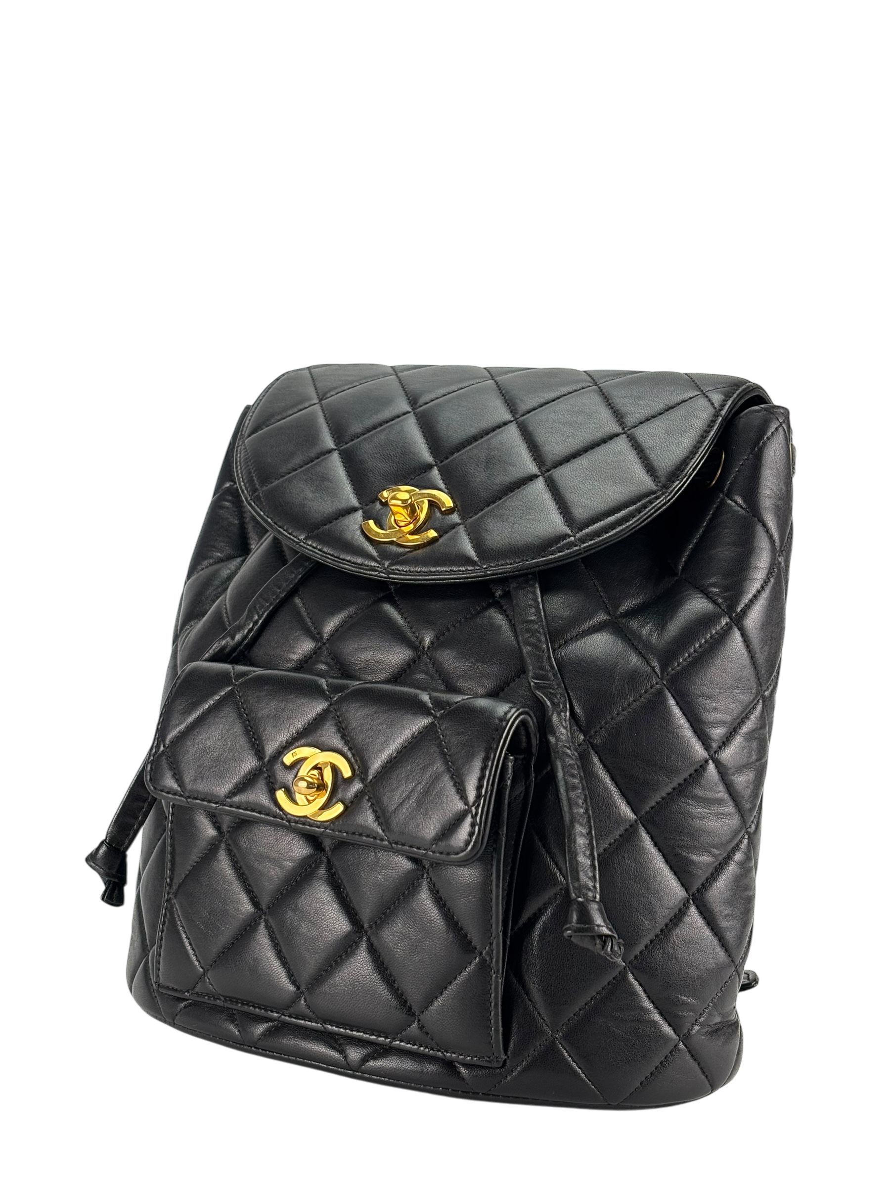 CHANEL - Black Lambskin Duma Backpack