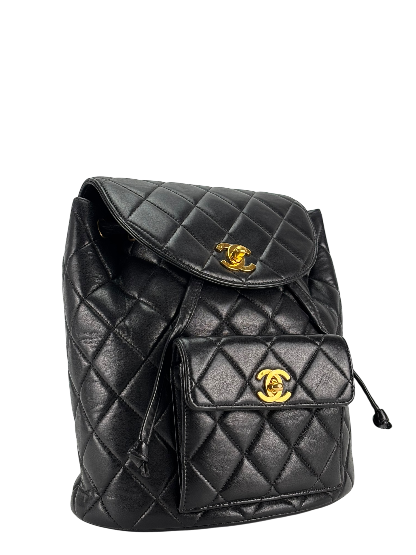 CHANEL - Black Lambskin Duma Backpack