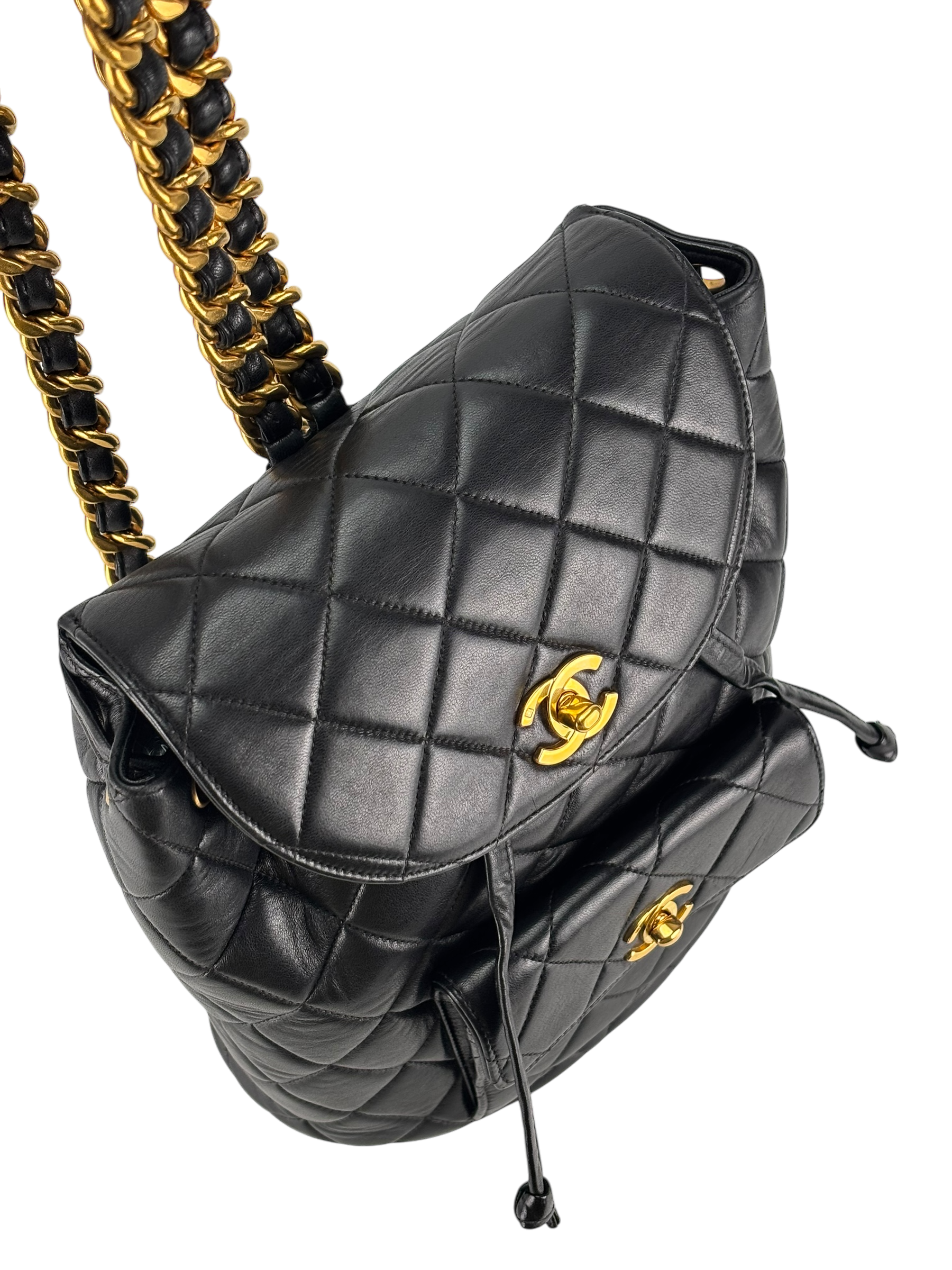 CHANEL - Black Lambskin Duma Backpack
