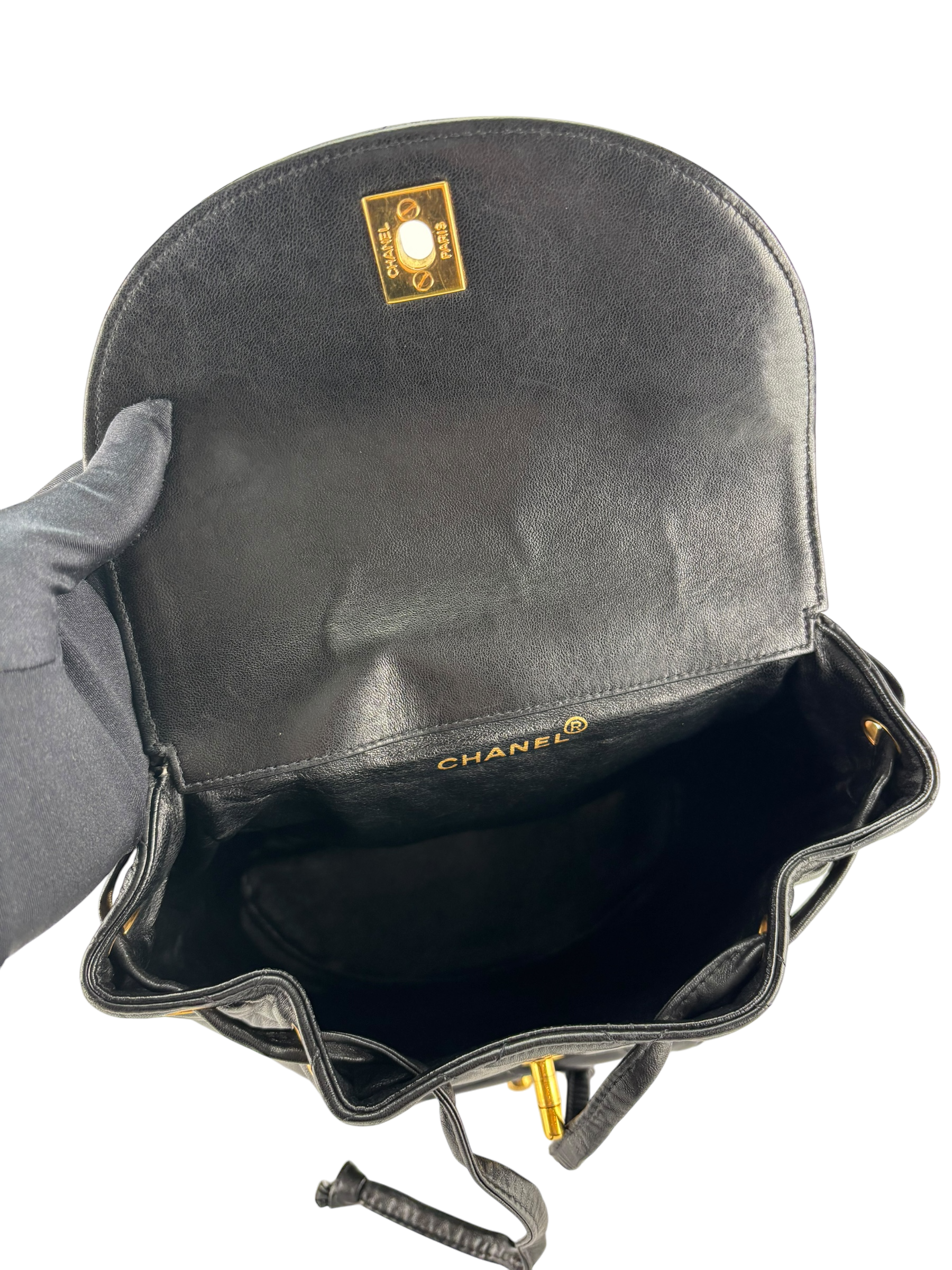 CHANEL - Black Lambskin Duma Backpack