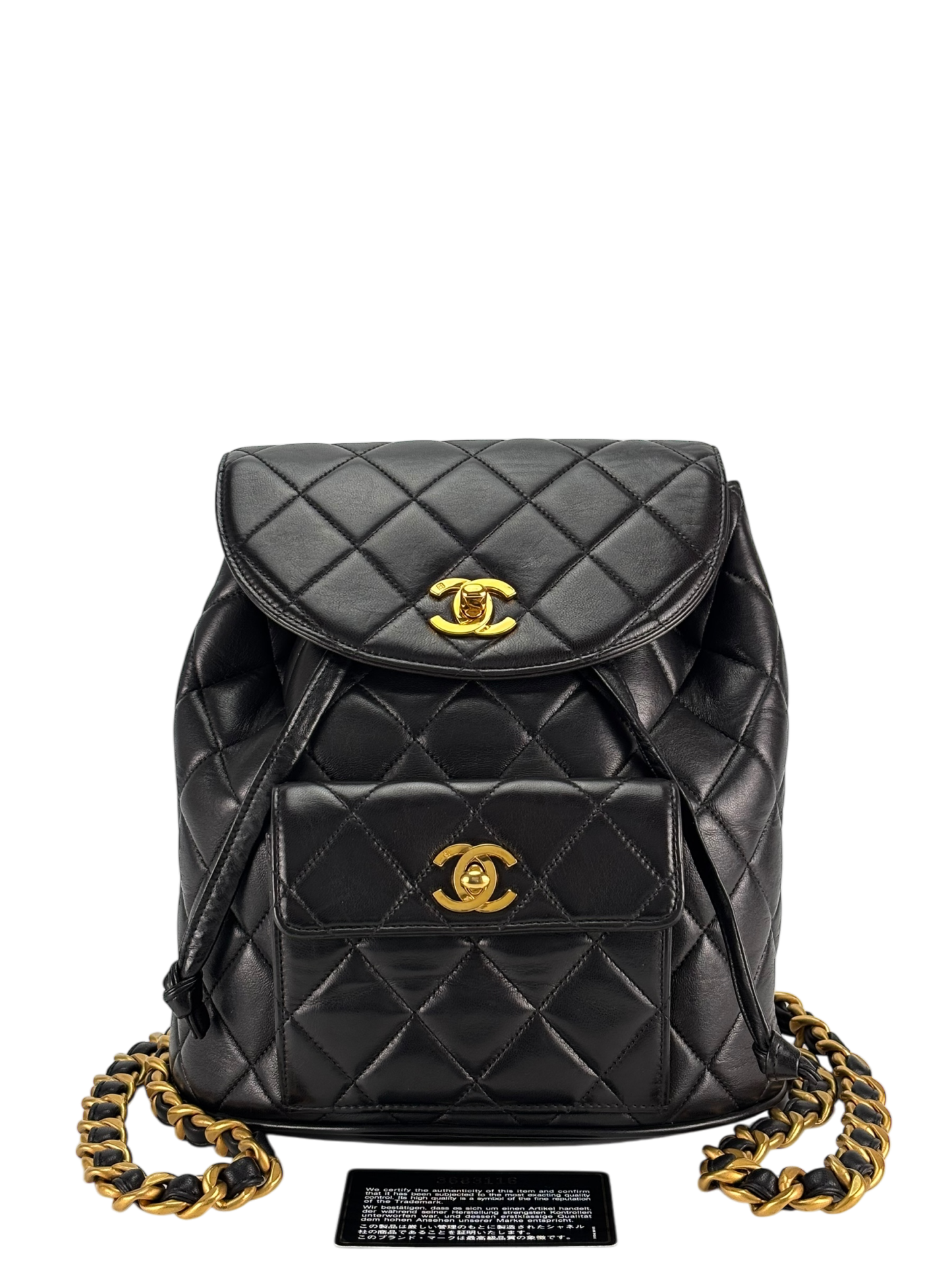 CHANEL - Black Lambskin Duma Backpack
