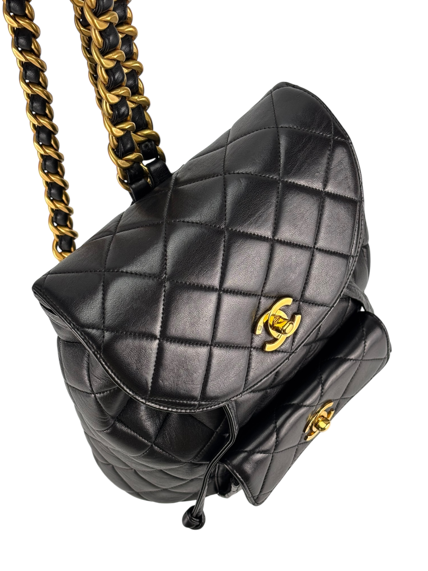 CHANEL - Black Lambskin Duma Backpack