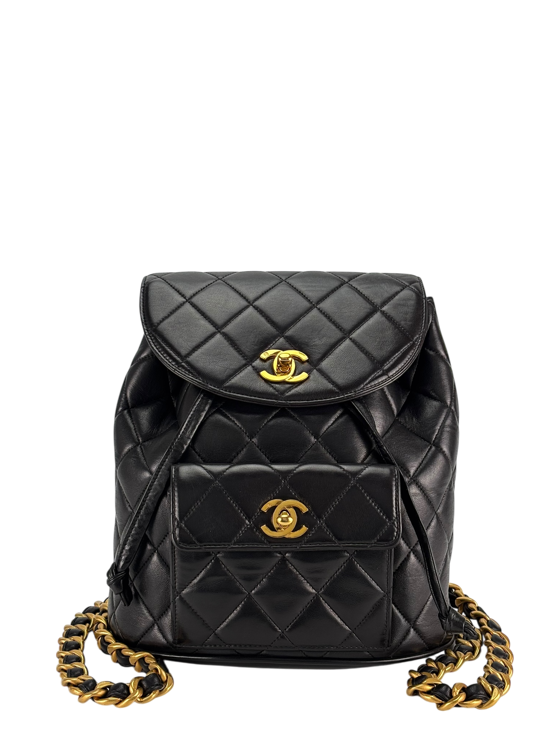 CHANEL - Black Lambskin Duma Backpack