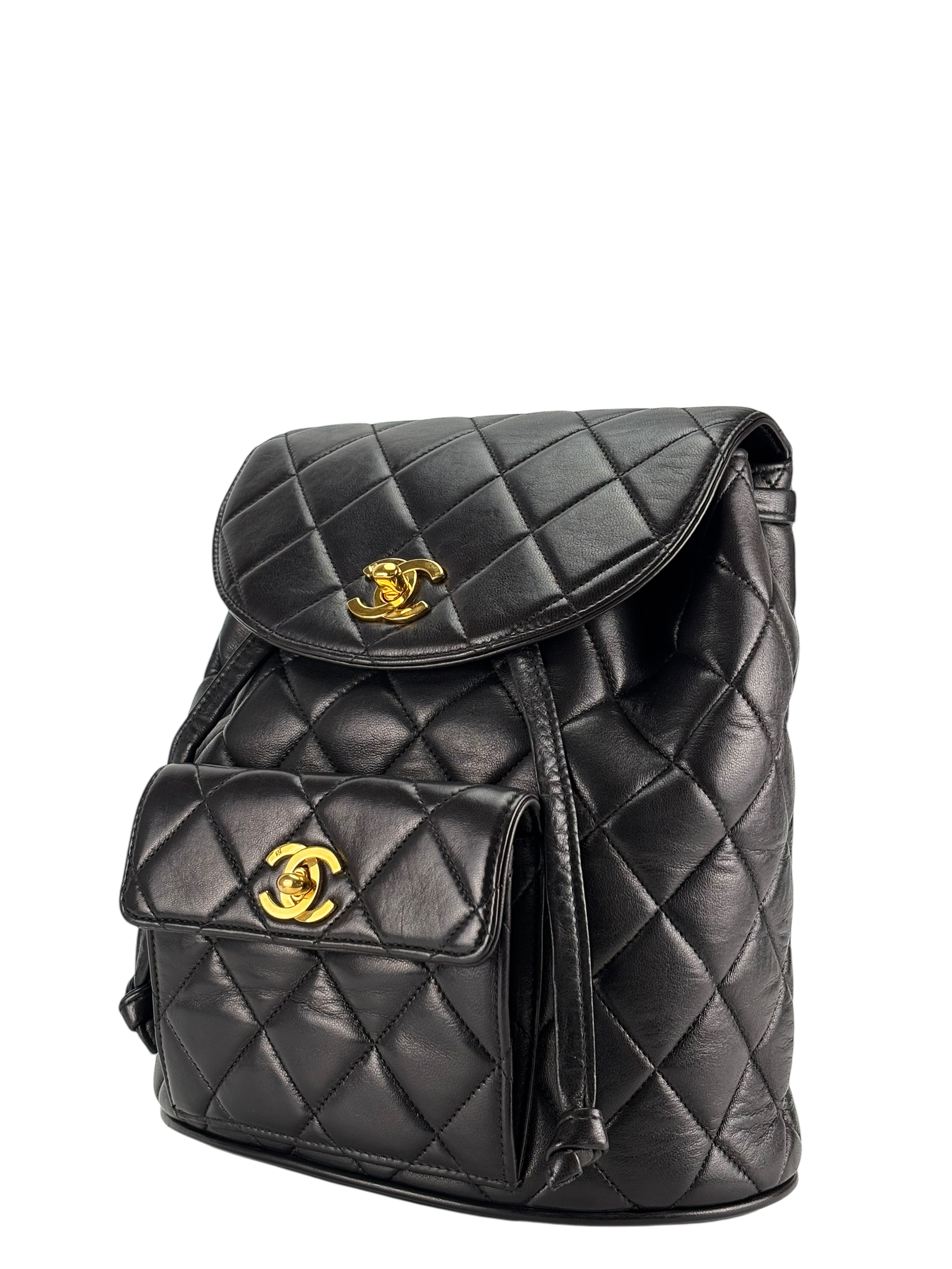 CHANEL - Black Lambskin Duma Backpack