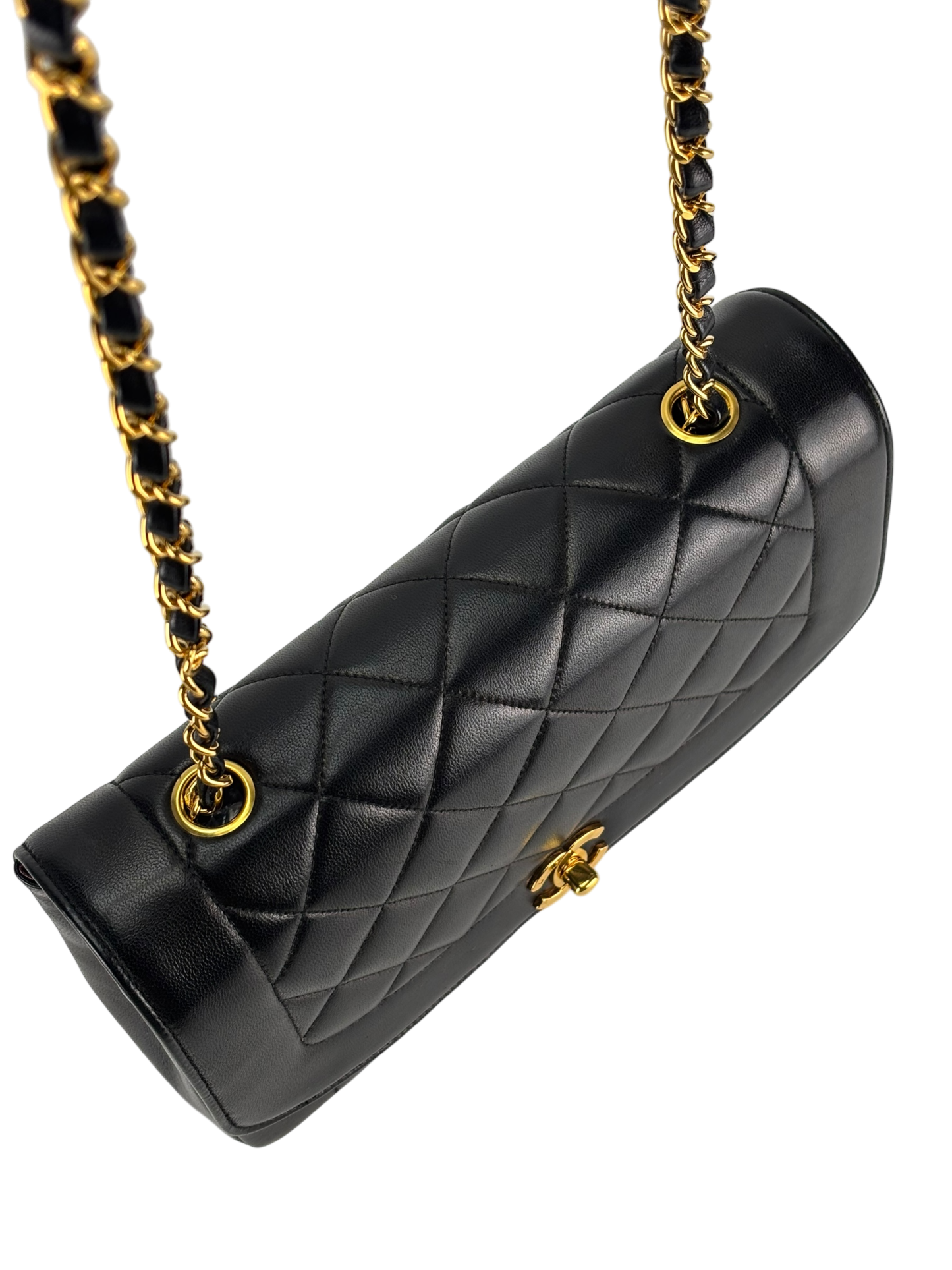 CHANEL - Black Lambskin Medium Diana Shoulder Bag
