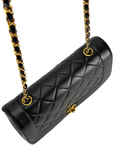 CHANEL - Black Lambskin Medium Diana Shoulder Bag