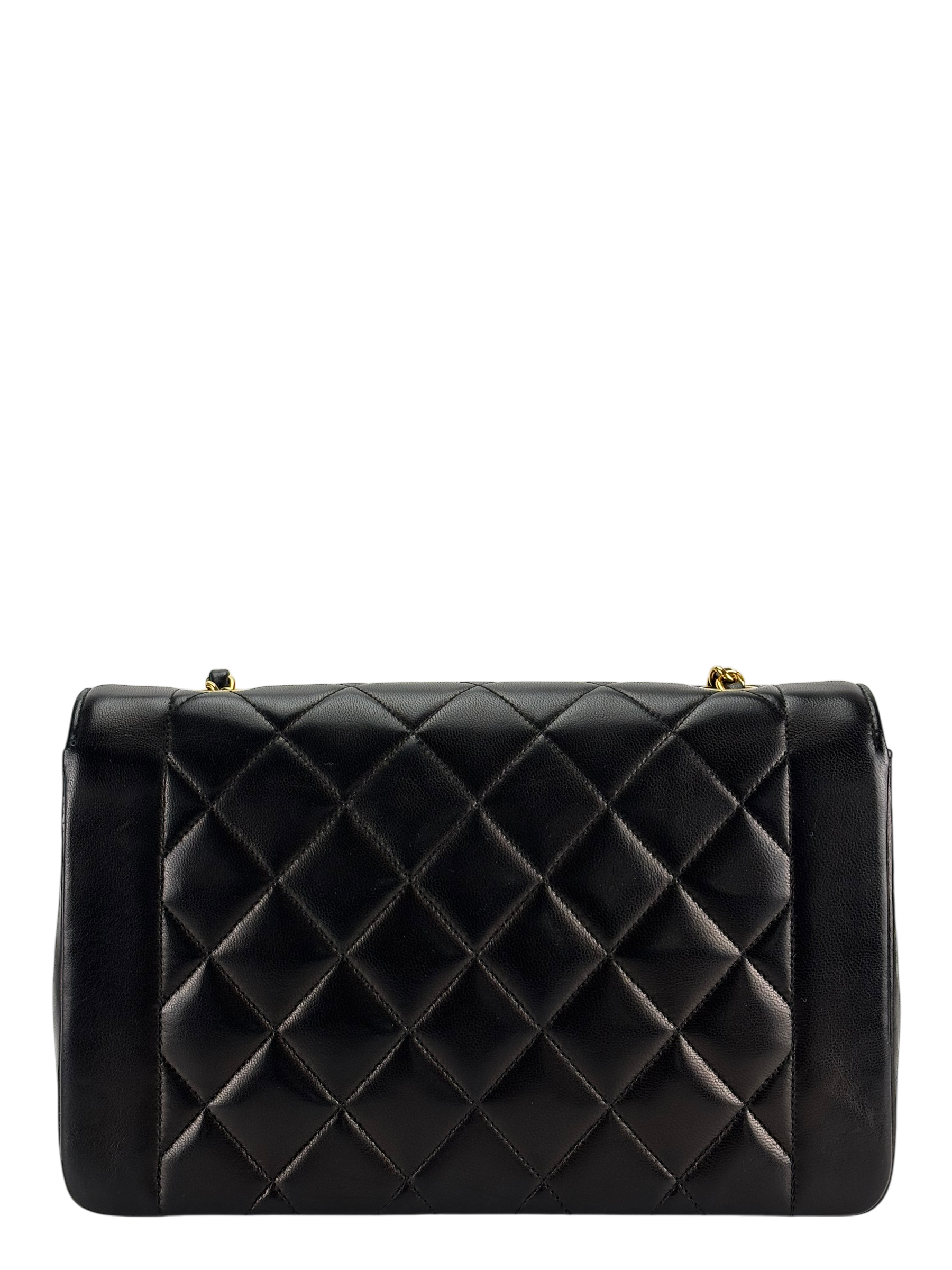 CHANEL - Black Lambskin Medium Diana Shoulder Bag