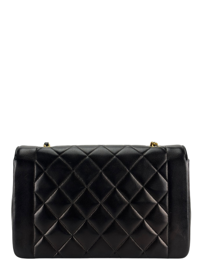 CHANEL - Black Lambskin Medium Diana Shoulder Bag