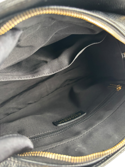 CHANEL - Black Caviar Quilted Shopping Tote PTT Gold Hardware