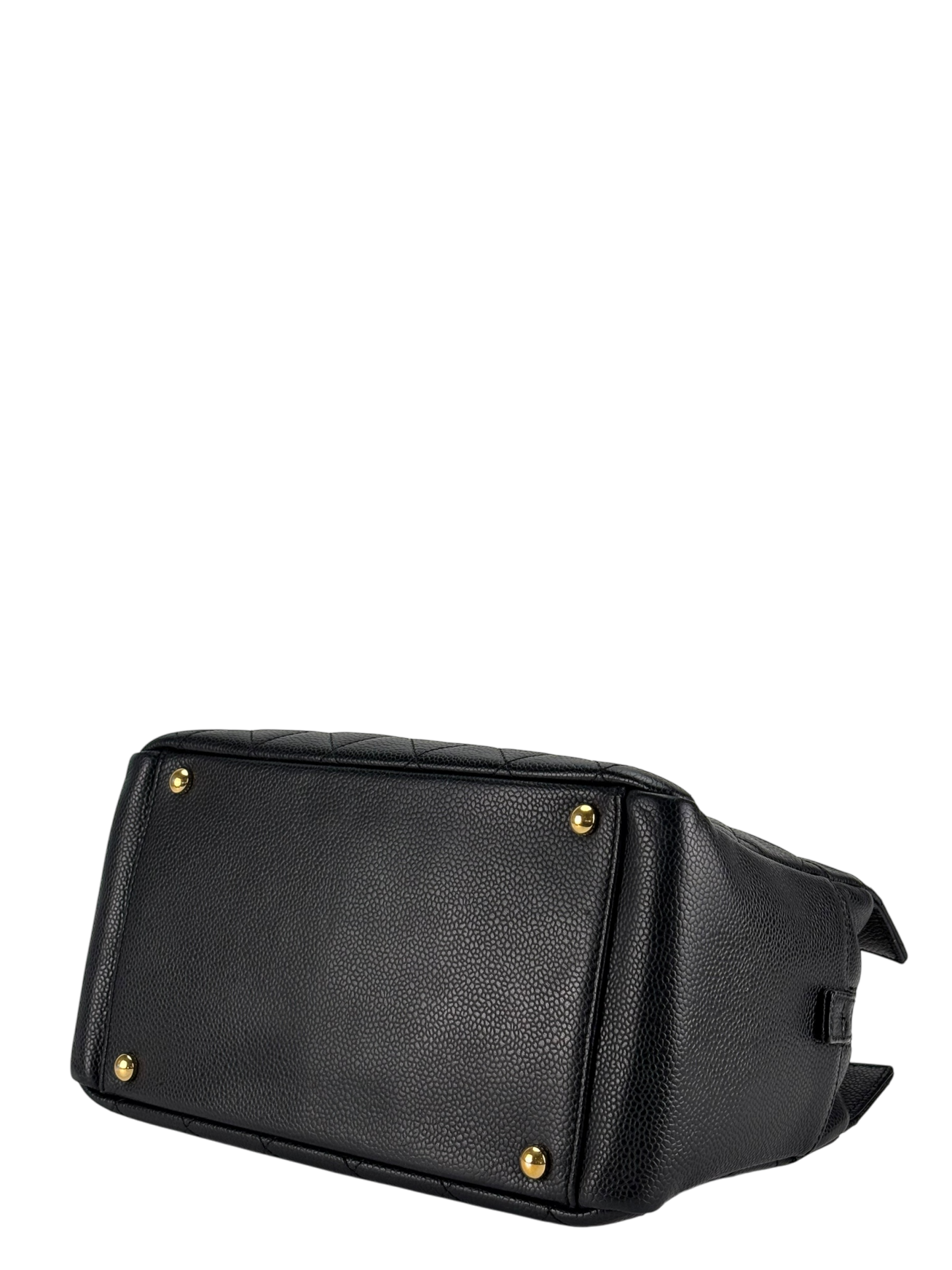 CHANEL - Black Caviar Quilted Shopping Tote PTT Gold Hardware