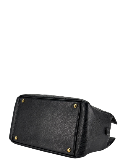 CHANEL - Black Caviar Quilted Shopping Tote PTT Gold Hardware