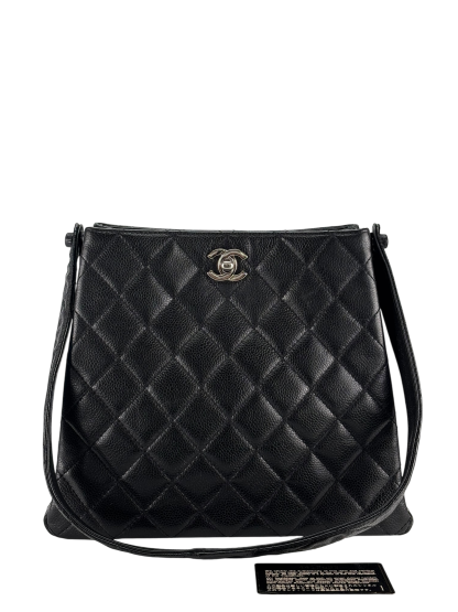 CHANEL - Black Caviar Matelasse Shoulder Bag Bags 