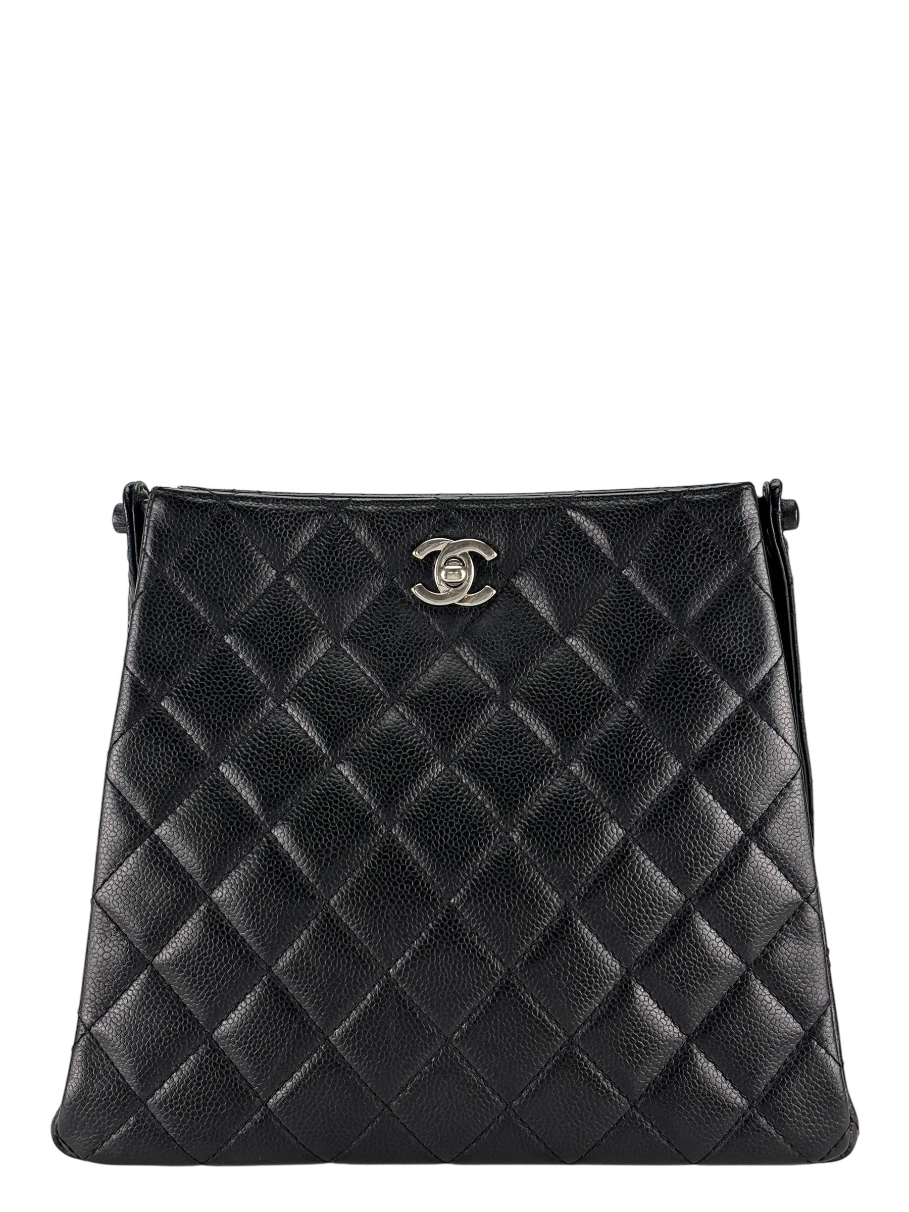 CHANEL - Black Caviar Matelasse Shoulder Bag Bags 