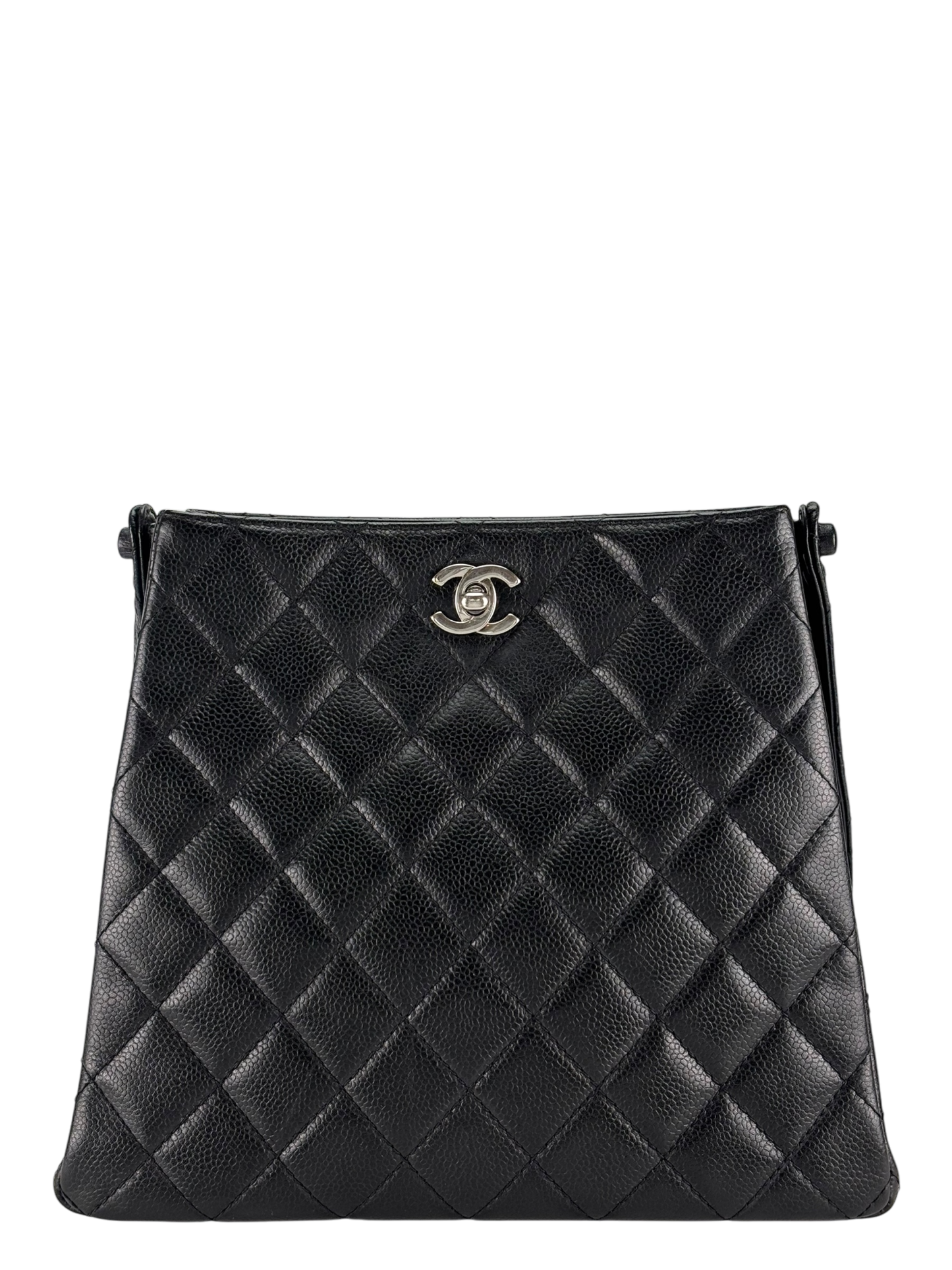 CHANEL - Black Caviar Matelasse Shoulder Bag Bags 