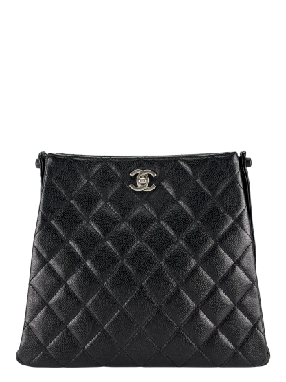 CHANEL - Black Caviar Matelasse Shoulder Bag Bags 