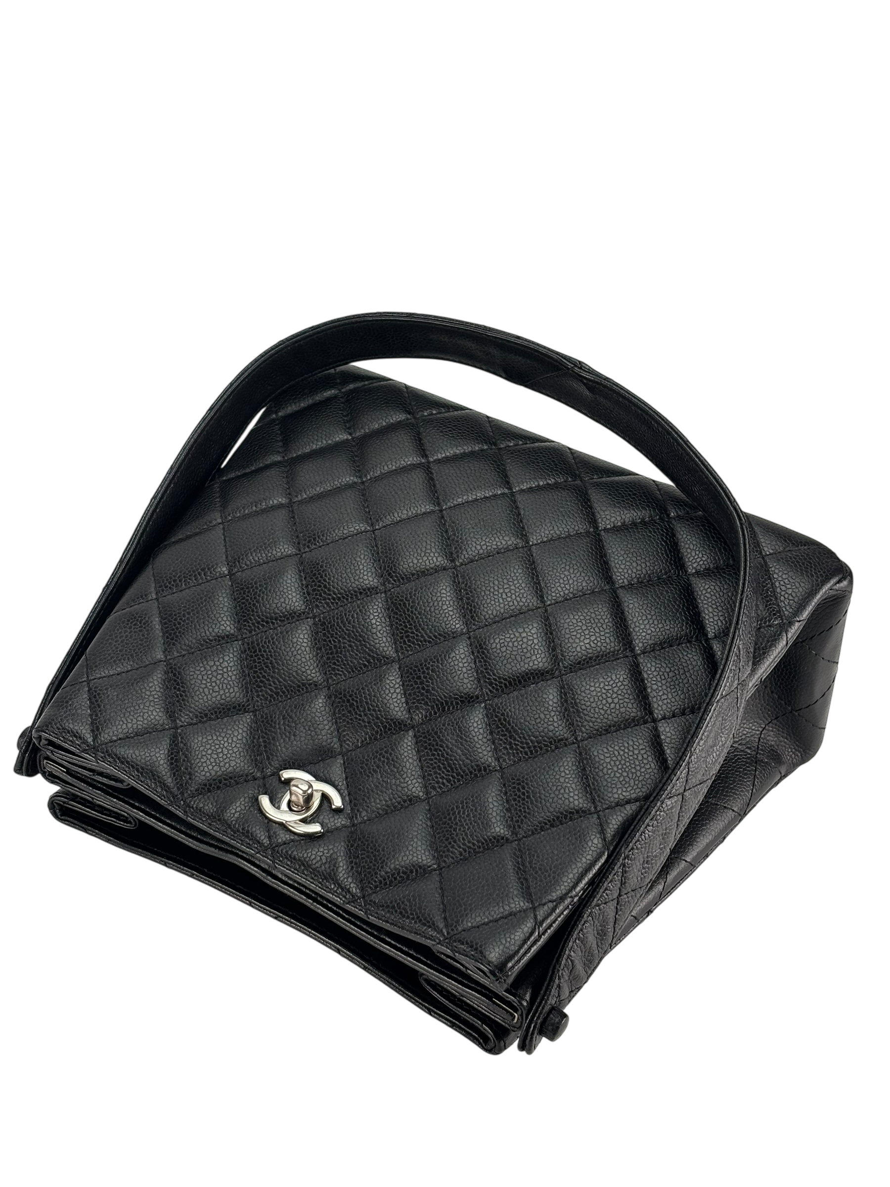 CHANEL - Black Caviar Matelasse Shoulder Bag Bags 