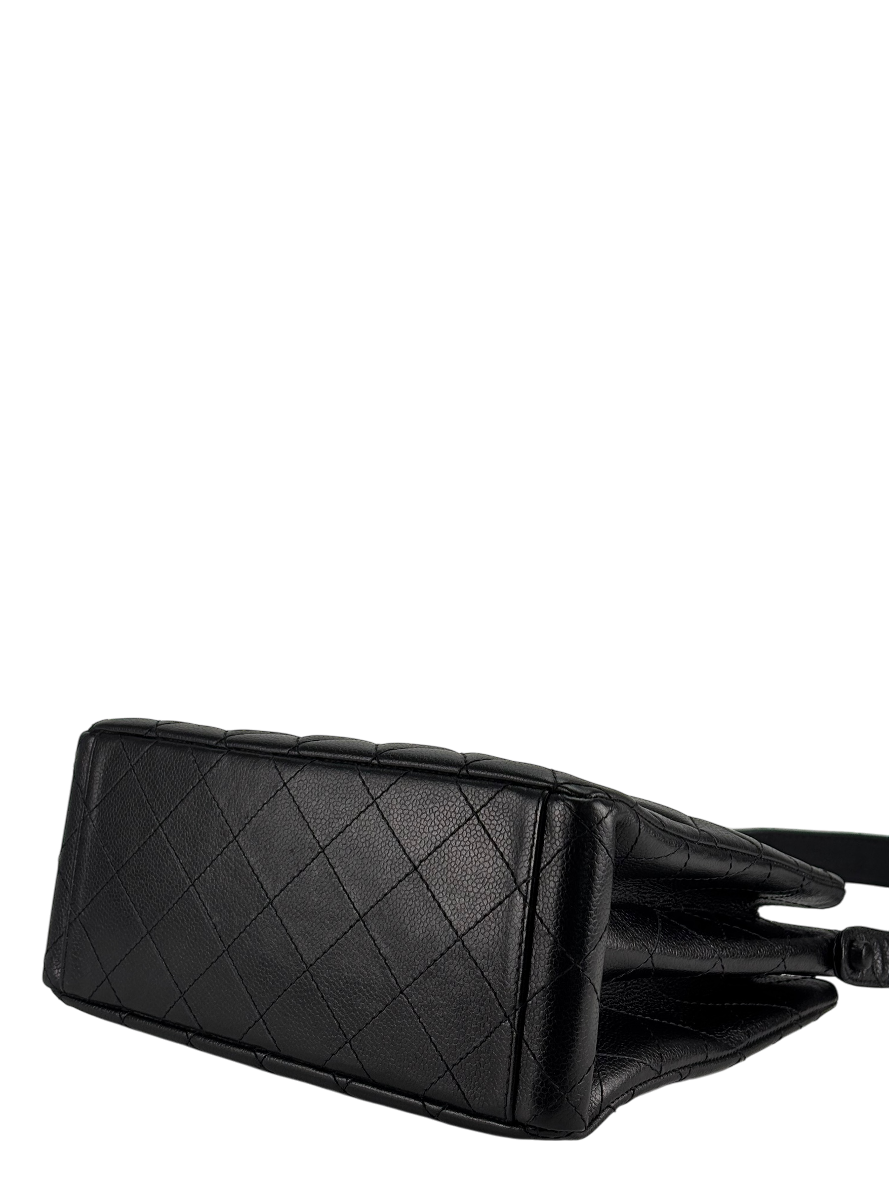 CHANEL - Black Caviar Matelasse Shoulder Bag Bags 