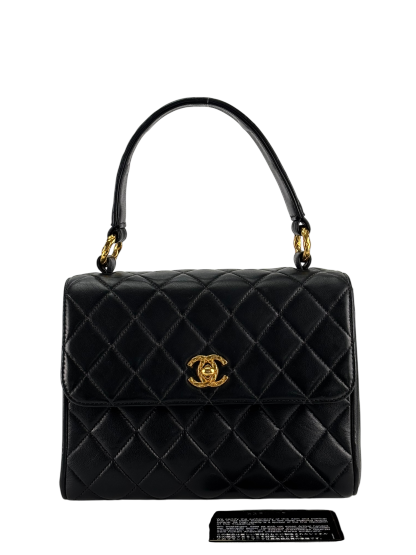 CHANEL - Classic Black Lambskin Mini Kelly Flap Bag