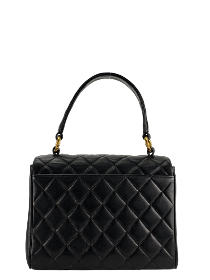 CHANEL - Classic Black Lambskin Mini Kelly Flap Bag