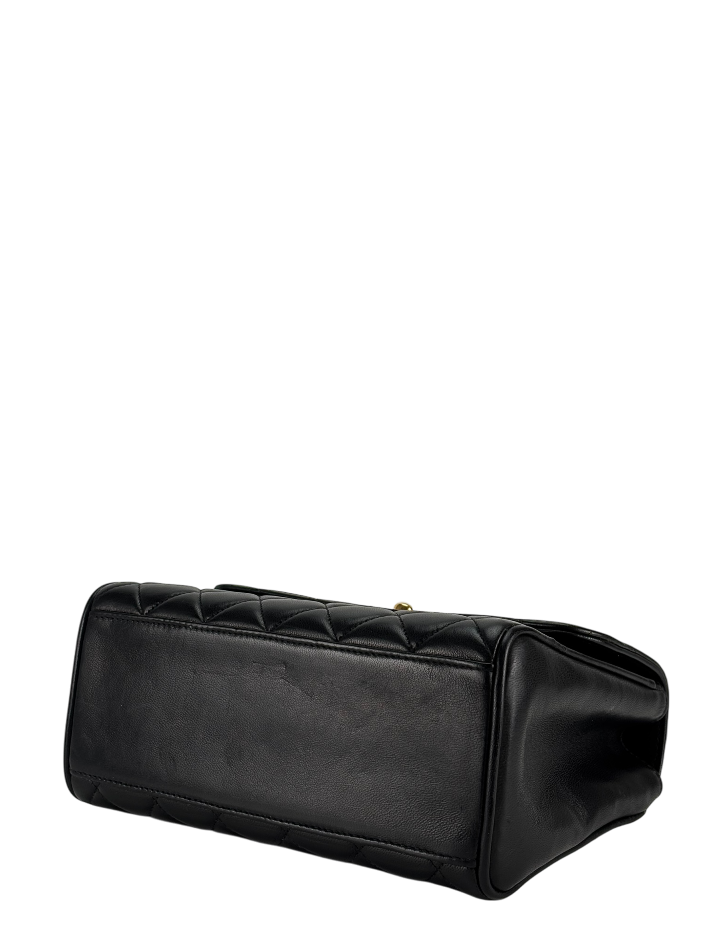 CHANEL - Classic Black Lambskin Mini Kelly Flap Bag