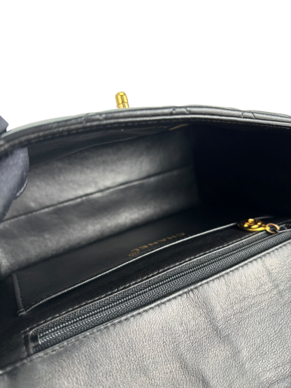CHANEL - Classic Black Lambskin Mini Kelly Flap Bag