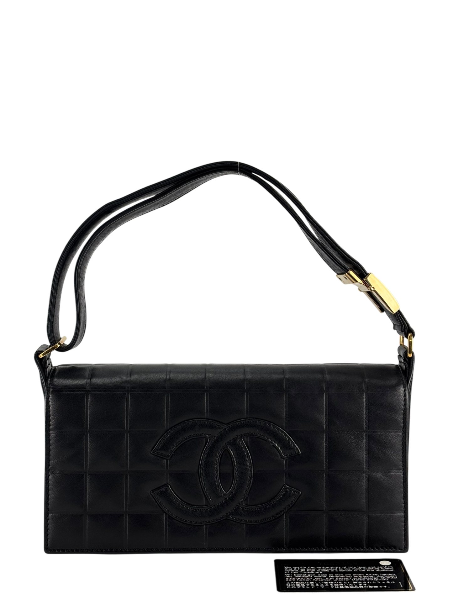 CHANEL - Black Lambskin Choco Bar Handbag