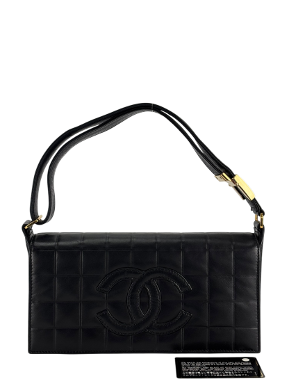 CHANEL - Black Lambskin Choco Bar Handbag