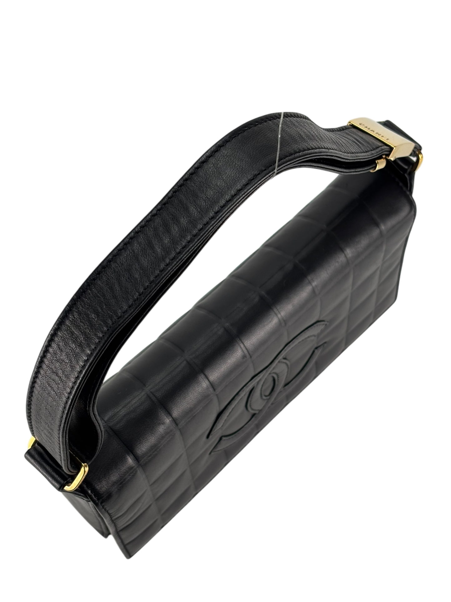 CHANEL - Black Lambskin Choco Bar Handbag