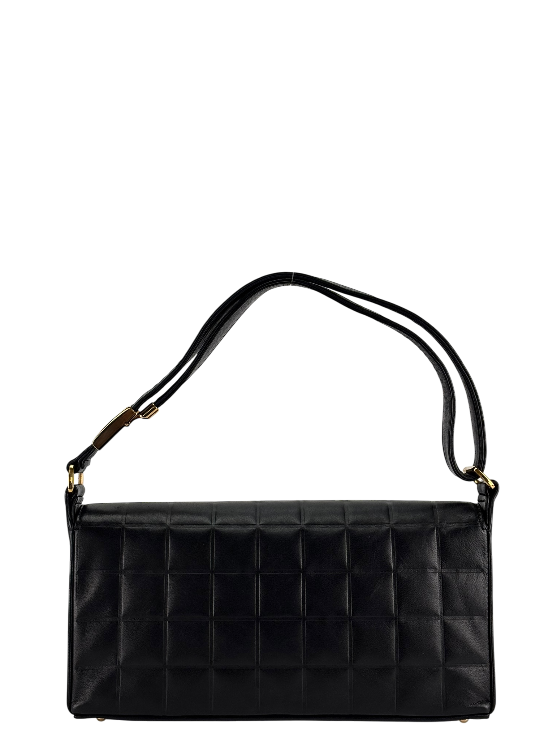 CHANEL - Black Lambskin Choco Bar Handbag