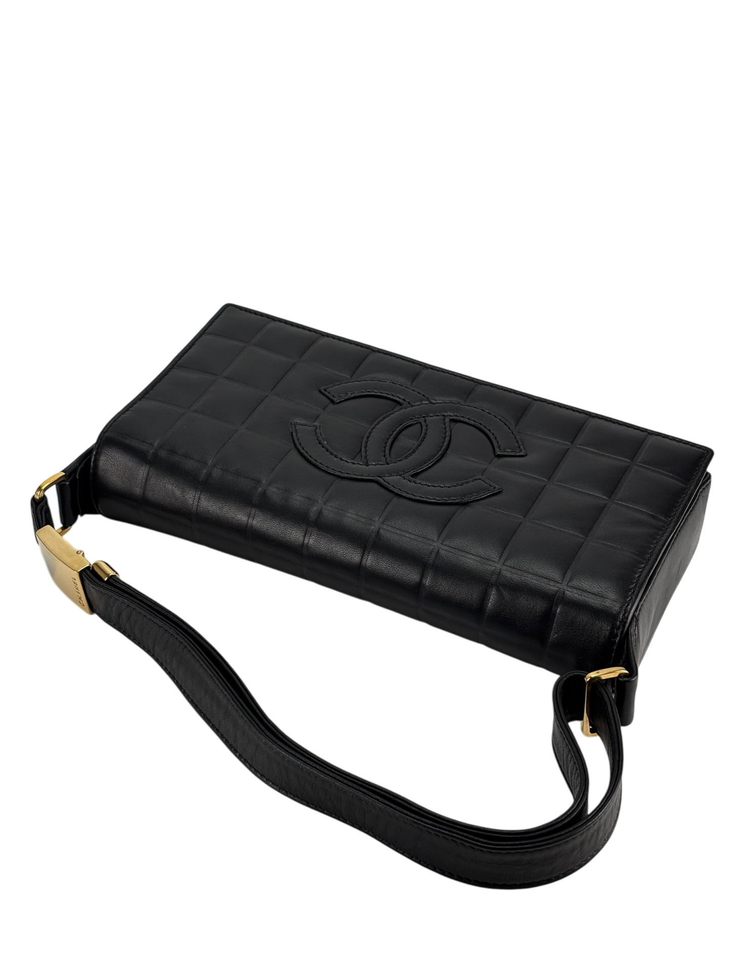 CHANEL - Black Lambskin Choco Bar Handbag