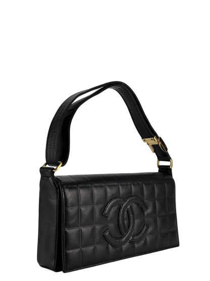 CHANEL - Black Lambskin Choco Bar Handbag