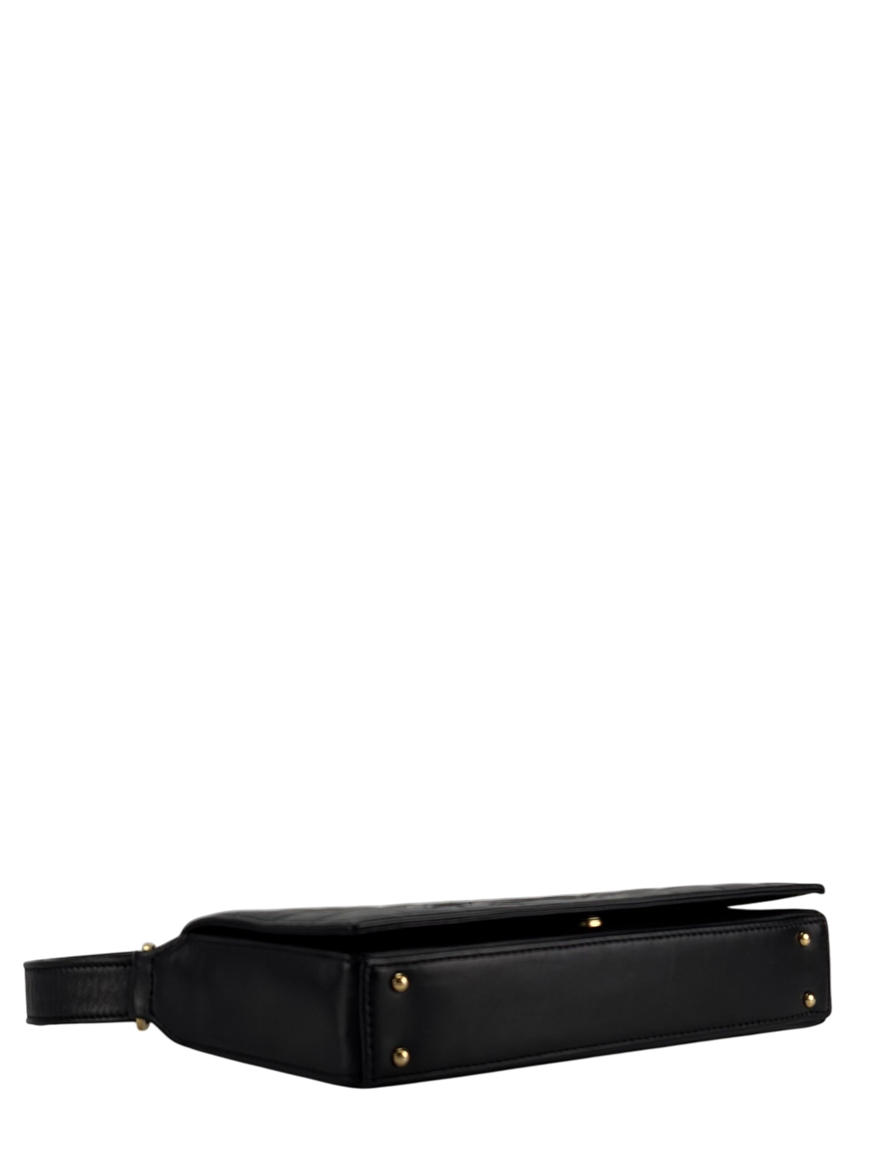CHANEL - Black Lambskin Choco Bar Handbag