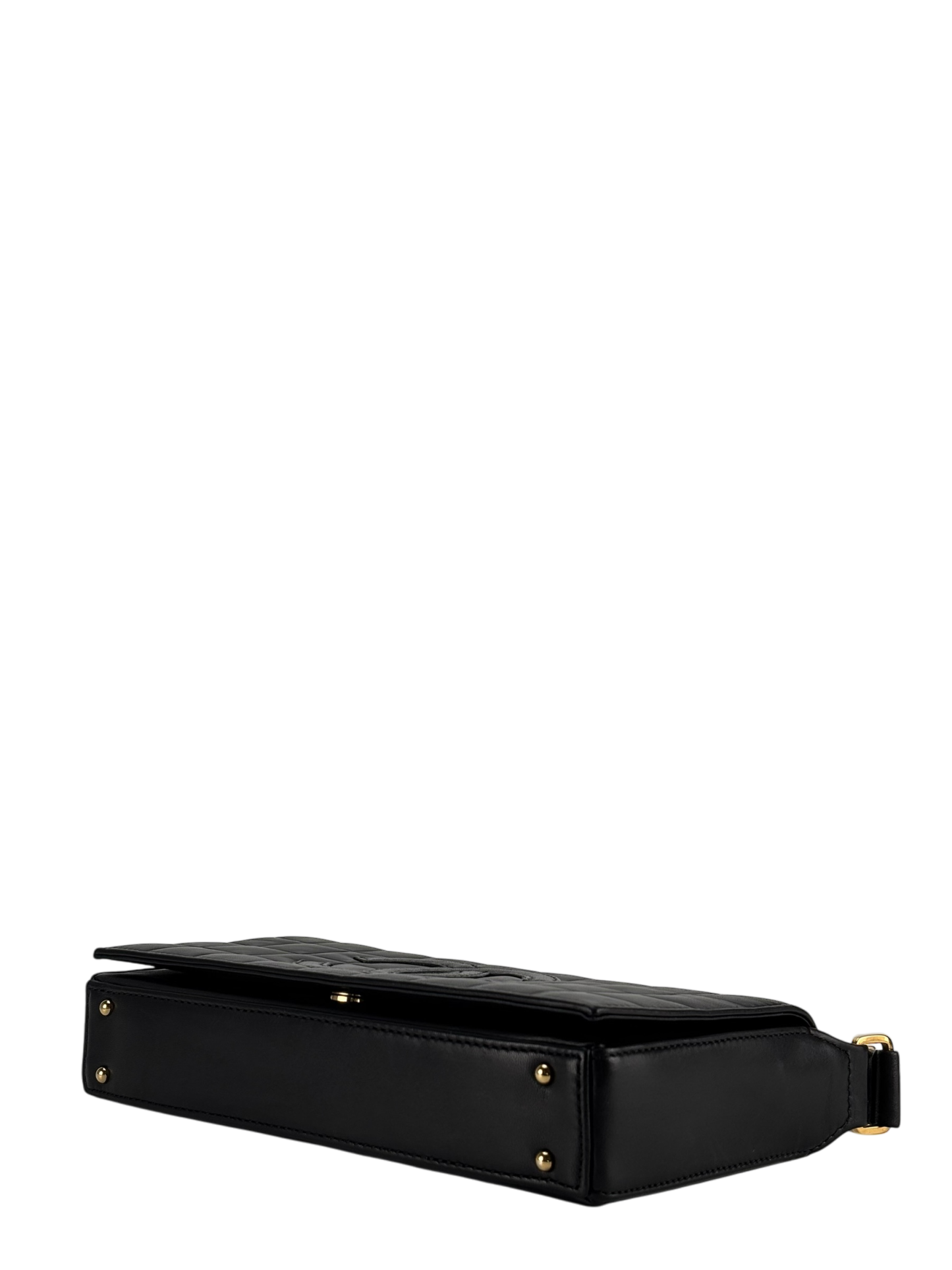 CHANEL - Black Lambskin Choco Bar Handbag