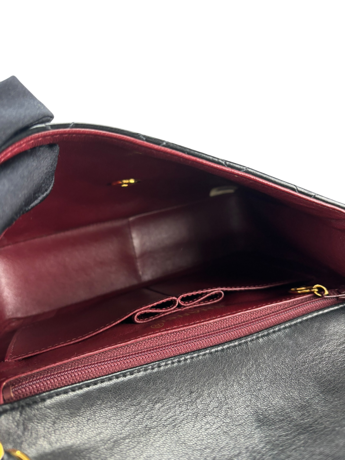 CHANEL - Black Lambskin Mini Classic Square Flap Shoulder Bag 20