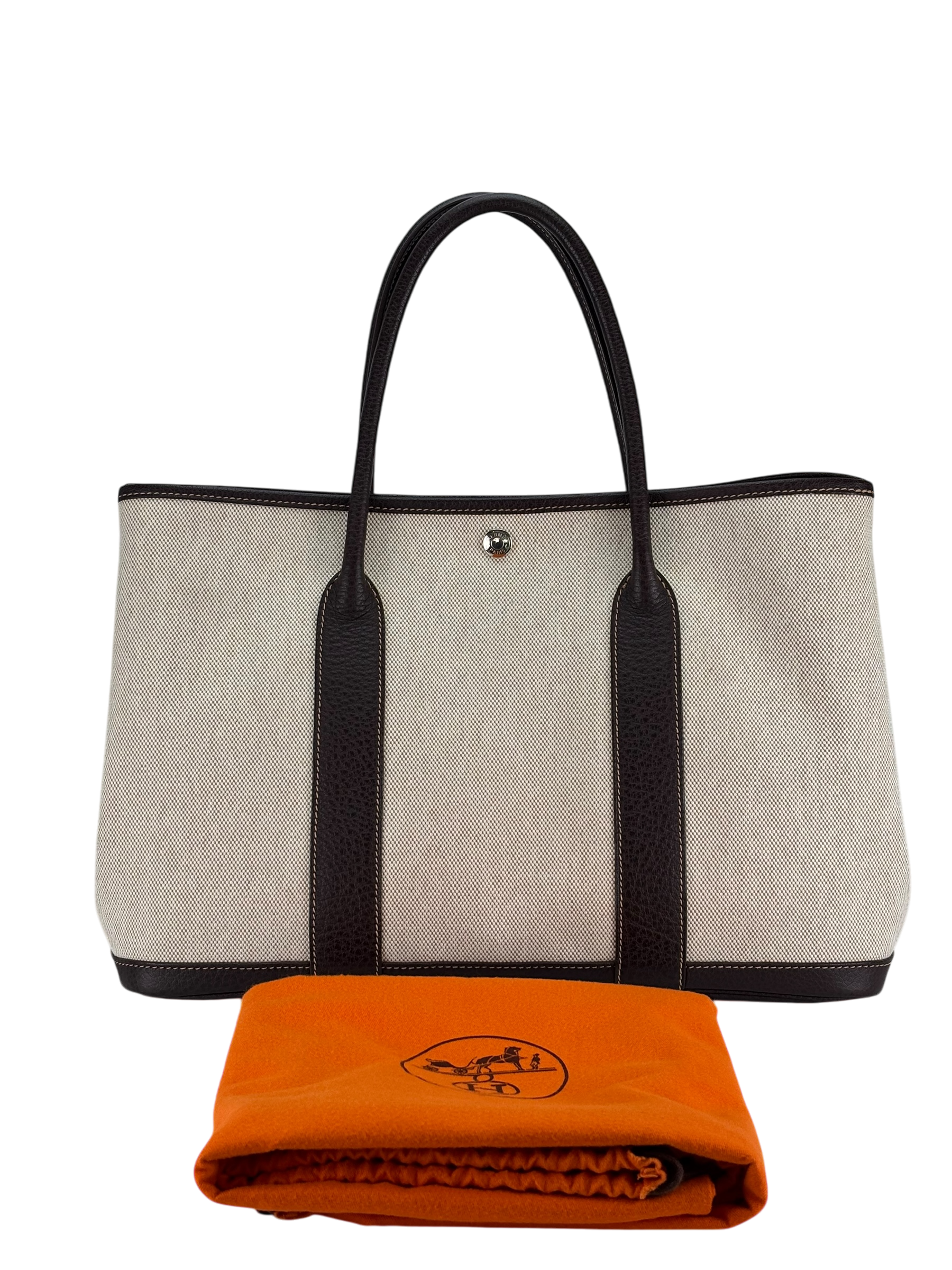 HERMES - Garden Party 36 Beige Brown Canvas Toile