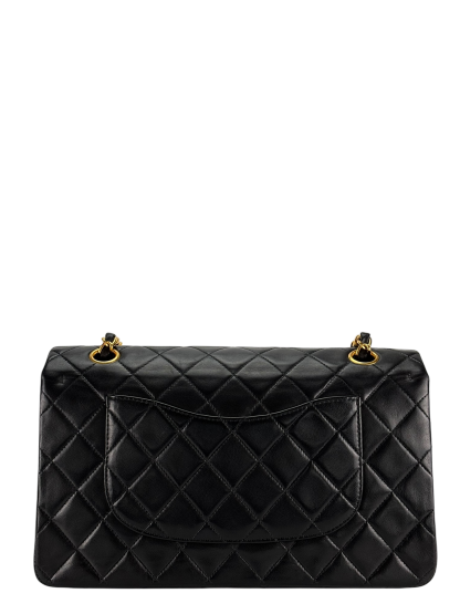 CHANEL - Medium Classic Double Flap Bag Matelasse Black Lambskin Gold Hardware (CF25)  