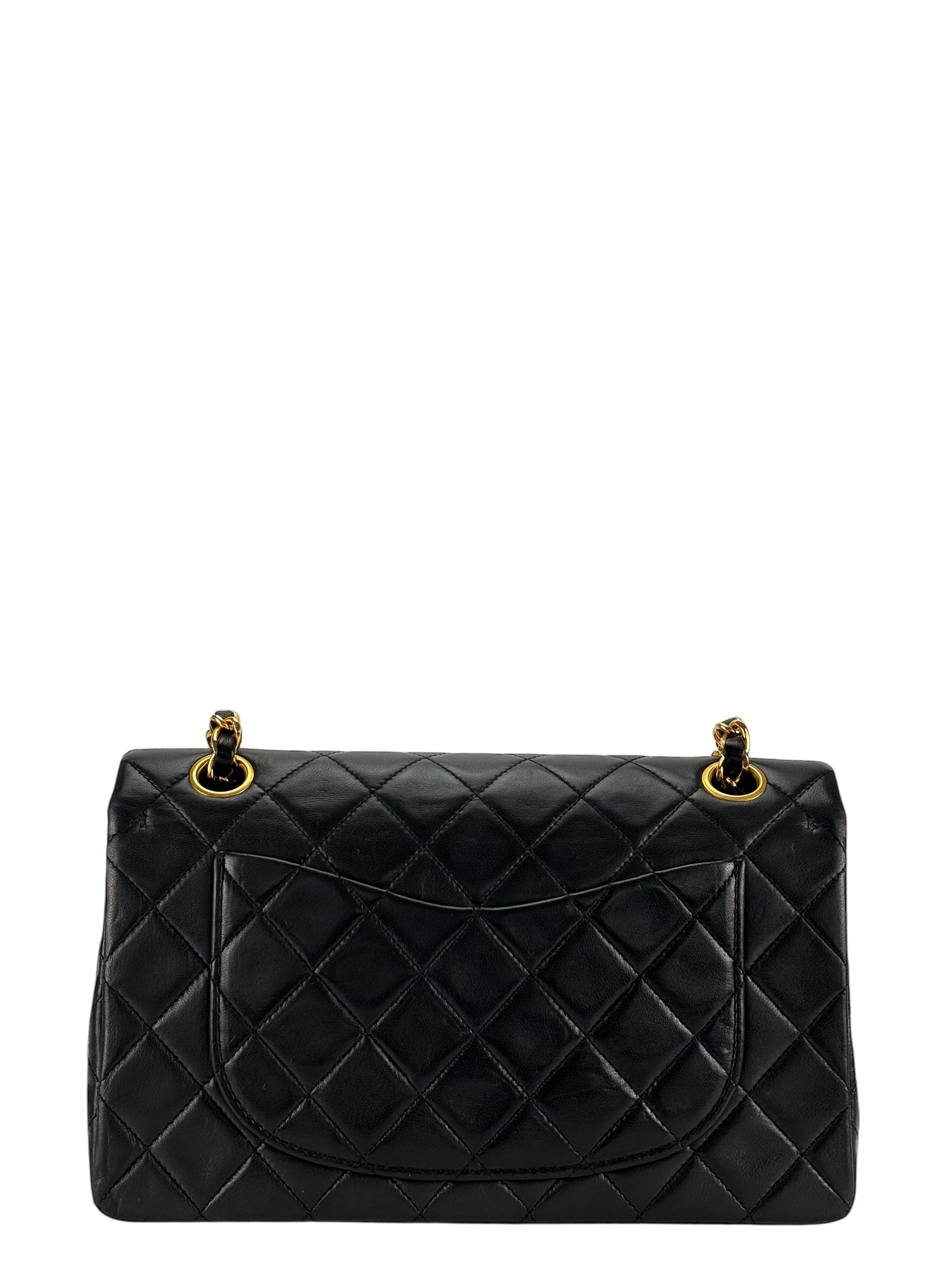 CHANEL - Small Classic Double Flap Bag Black Gold Hardware (CF23)