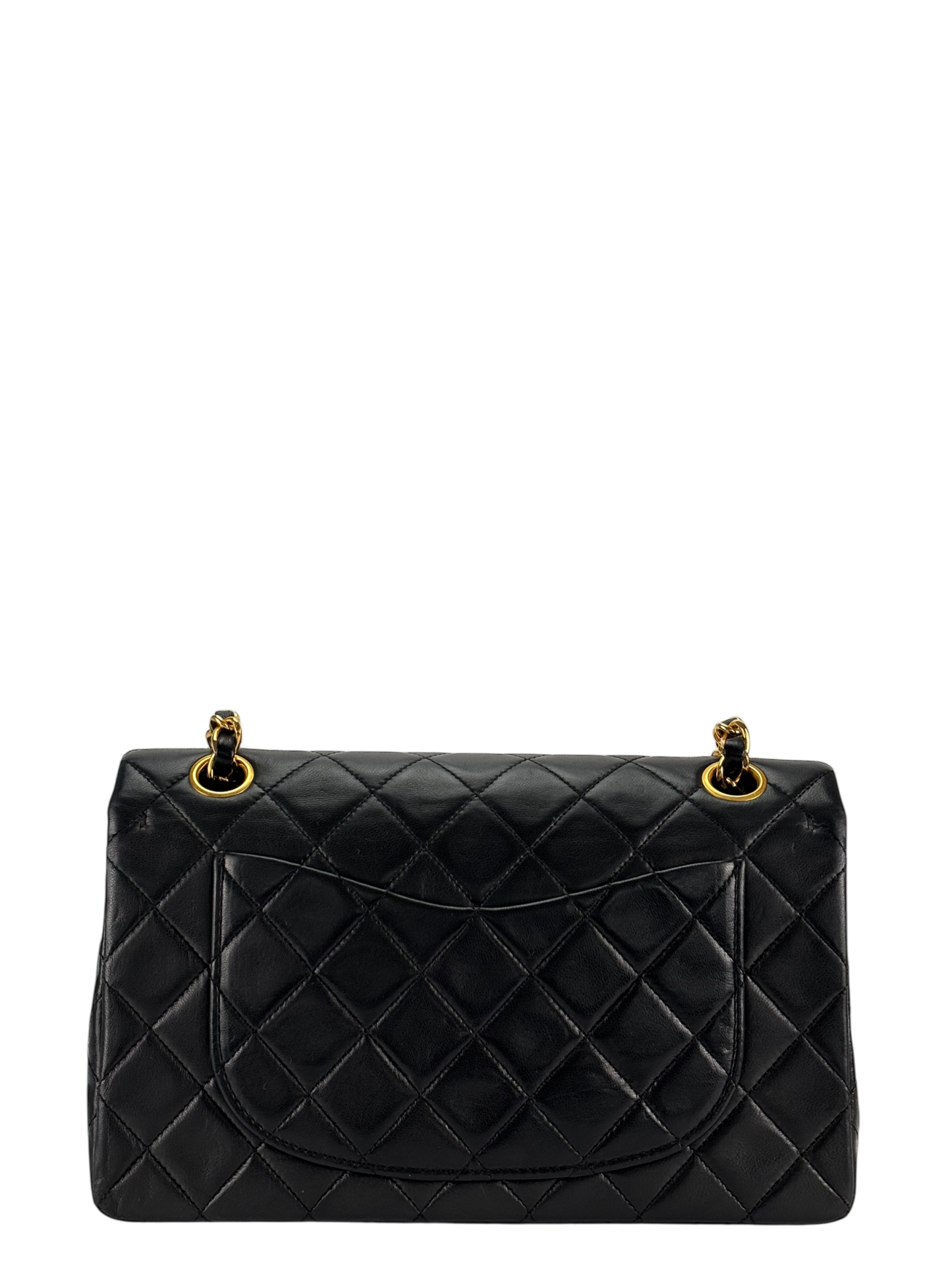 CHANEL - Small Classic Double Flap Bag Black Gold Hardware (CF23)