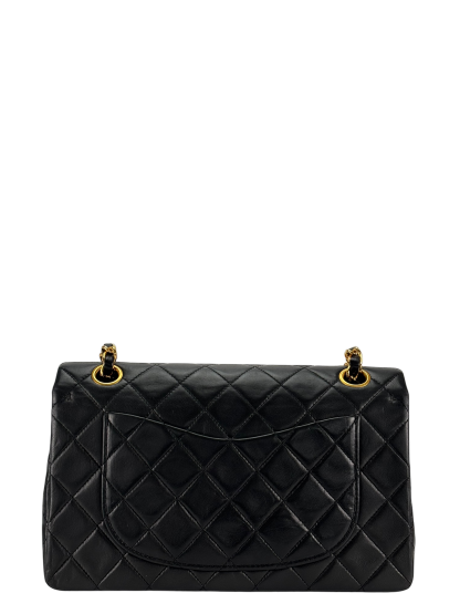 CHANEL - Small Classic Double Flap Bag Black Gold Hardware (CF23)