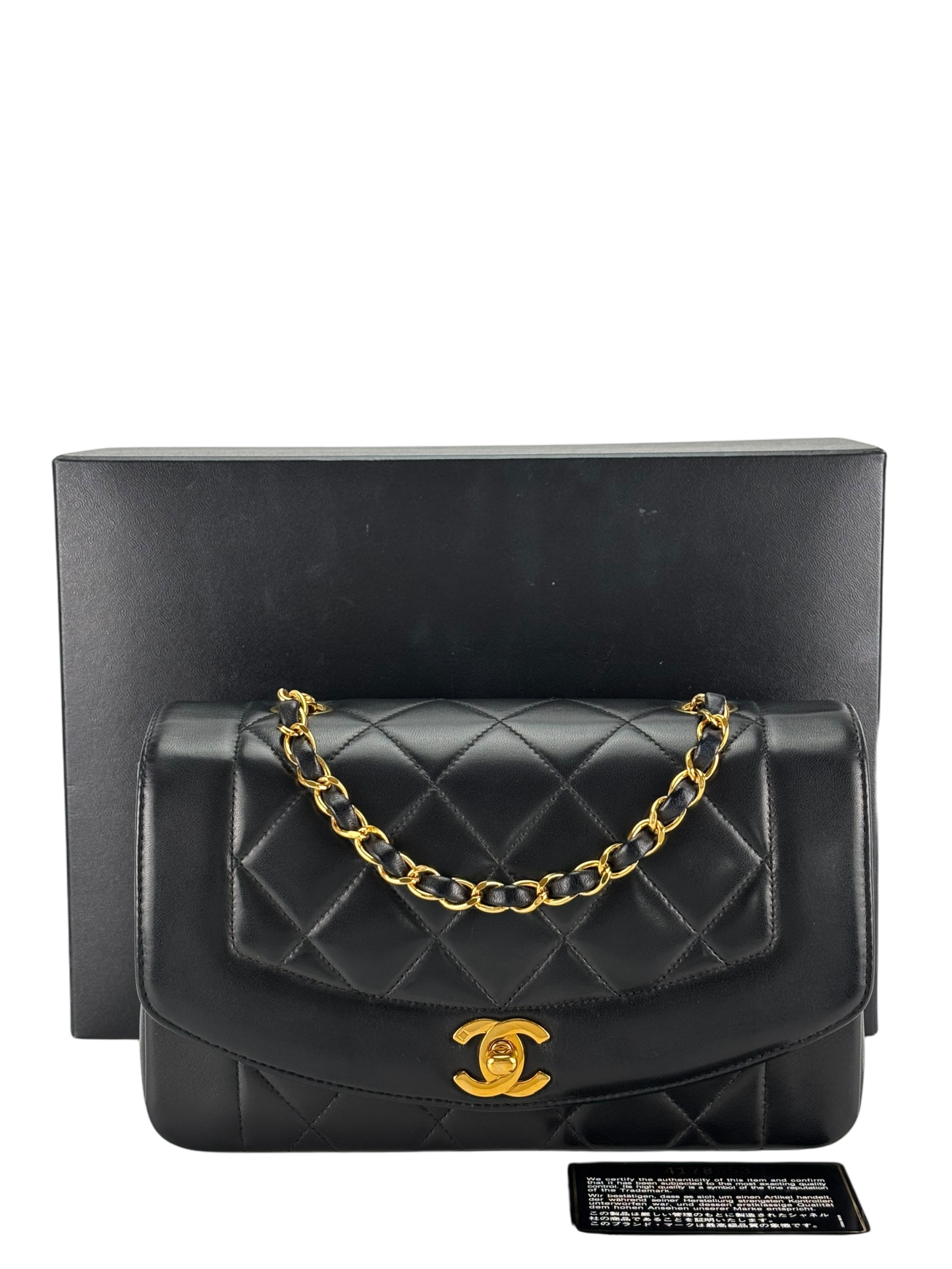 CHANEL - Black Lambskin Small Diana Shoulder Bag