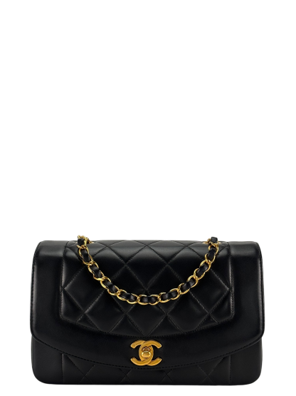 CHANEL - Black Lambskin Small Diana Shoulder Bag