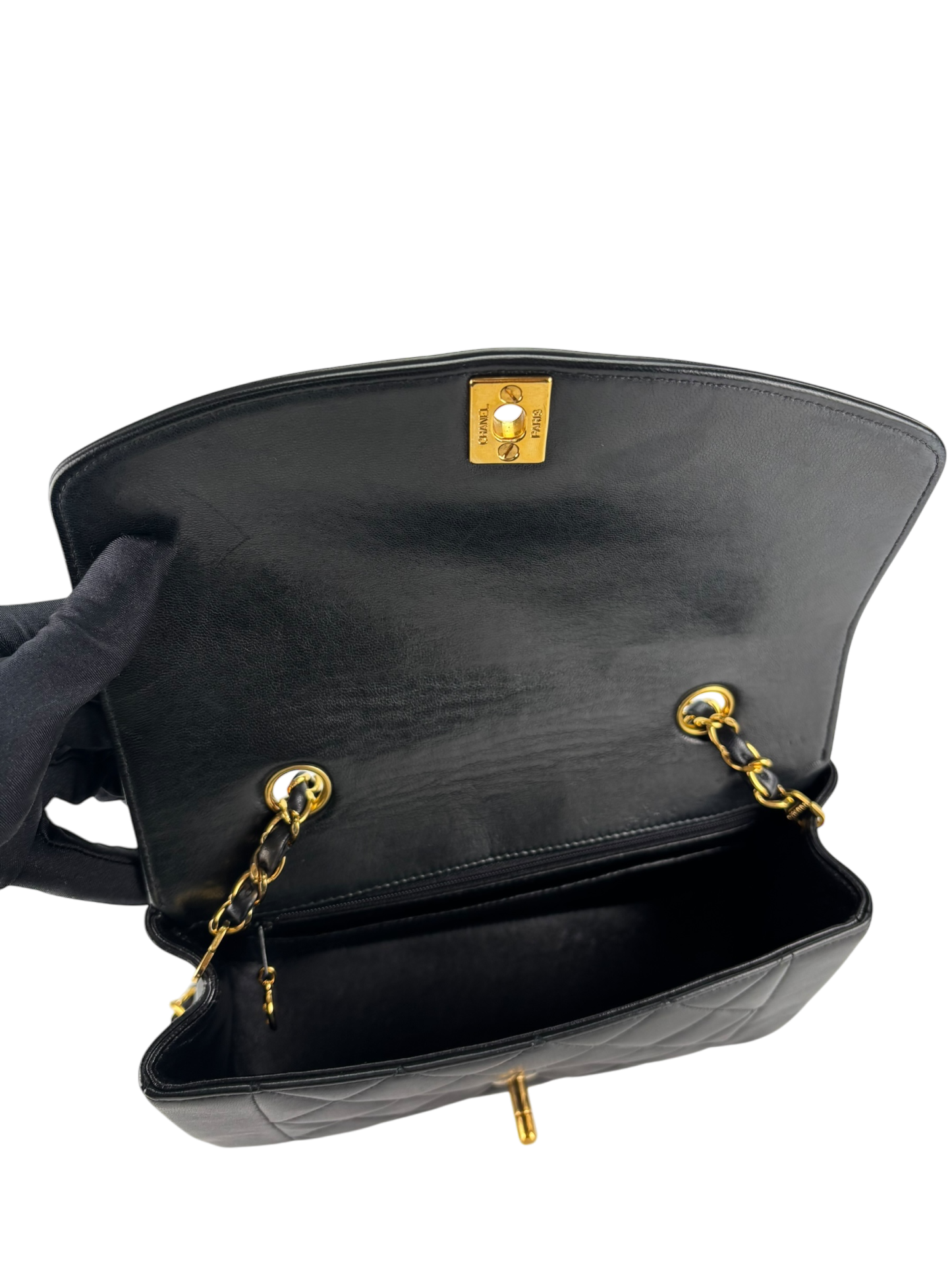 CHANEL - Black Lambskin Small Diana Shoulder Bag