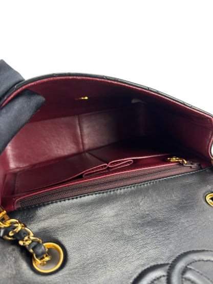 CHANEL - Black Lambskin Mini Classic Square Flap Shoulder Bag 20