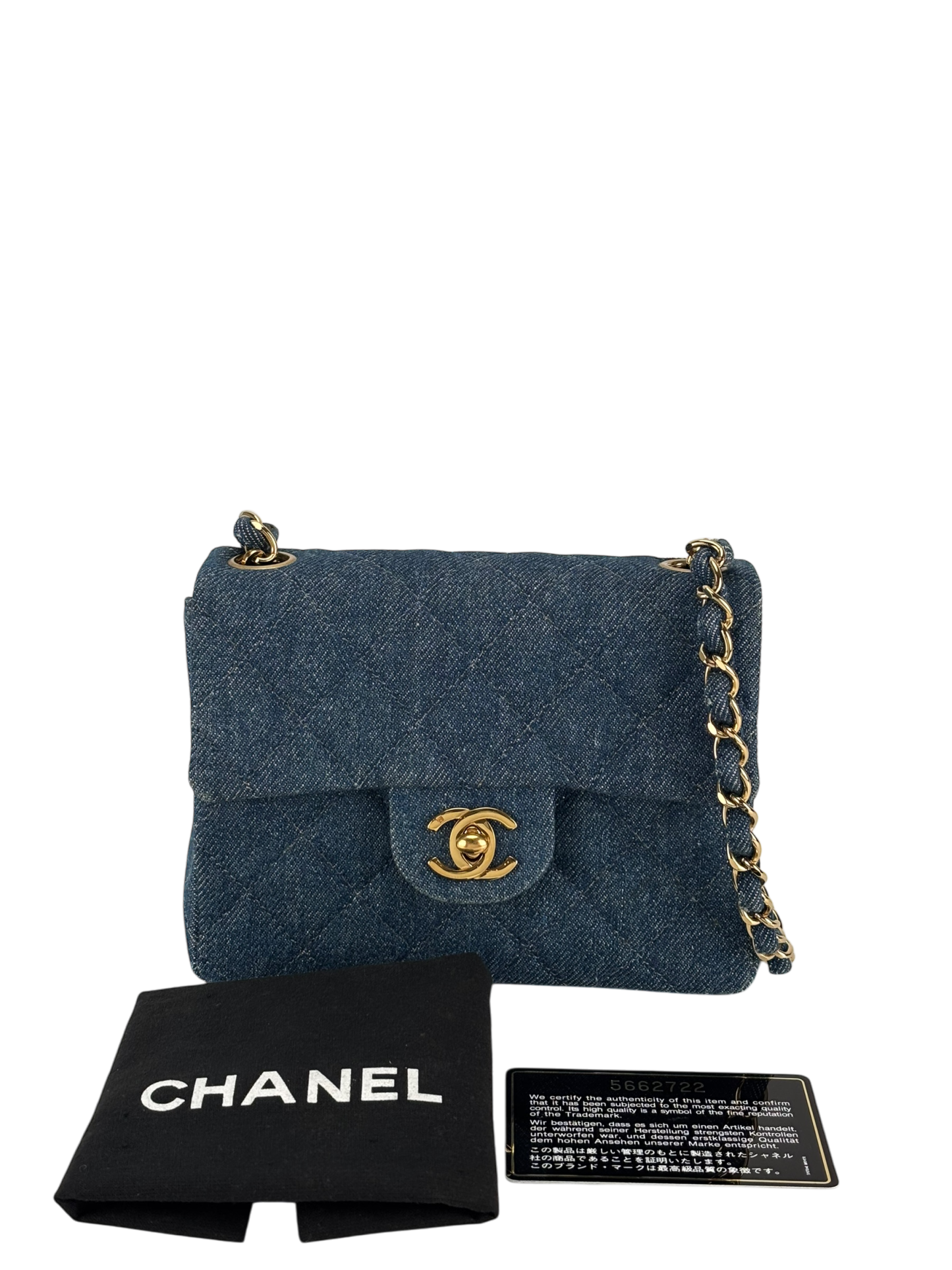CHANEL - Denim Mini Classic Square Flap Shoulder Bag 17