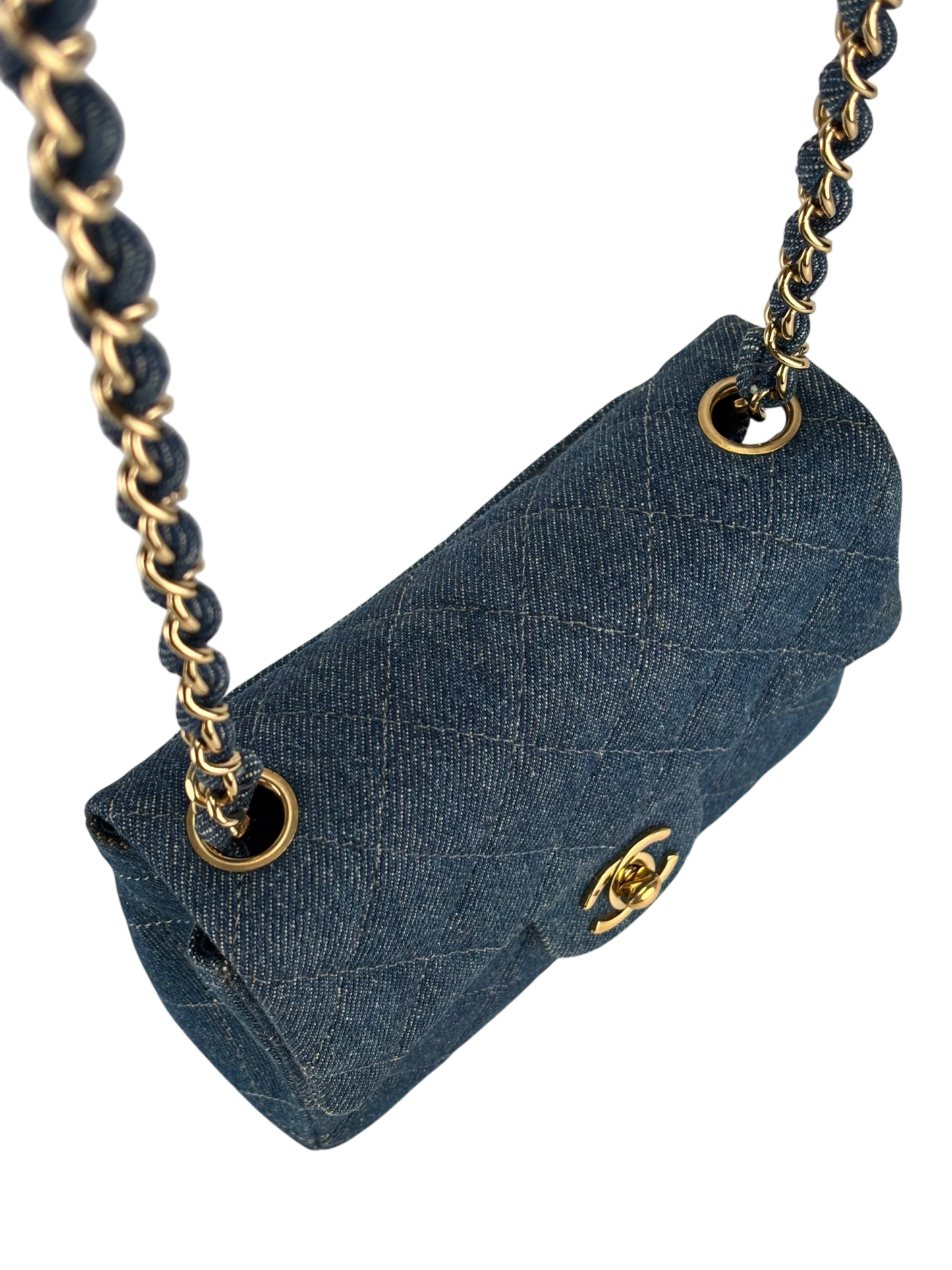 CHANEL - Denim Mini Classic Square Flap Shoulder Bag 17