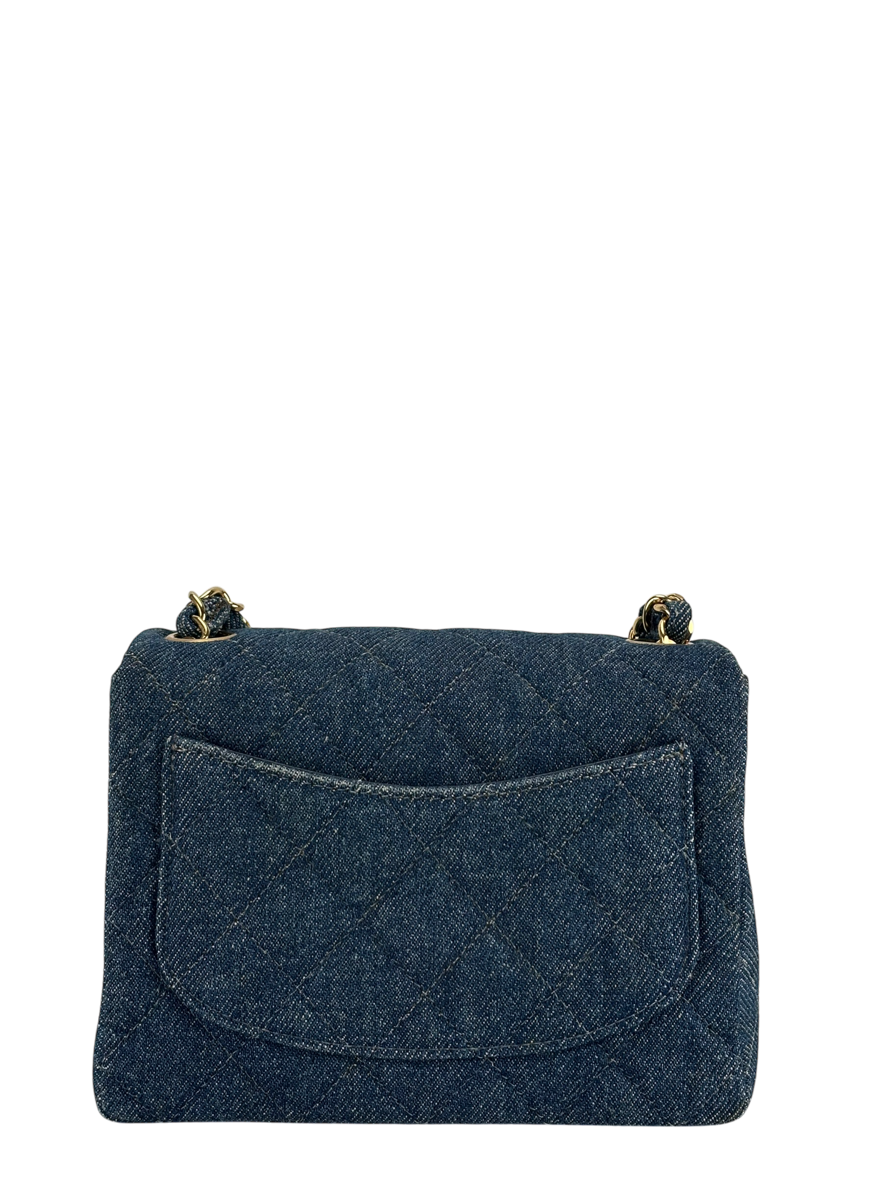 CHANEL - Denim Mini Classic Square Flap Shoulder Bag 17