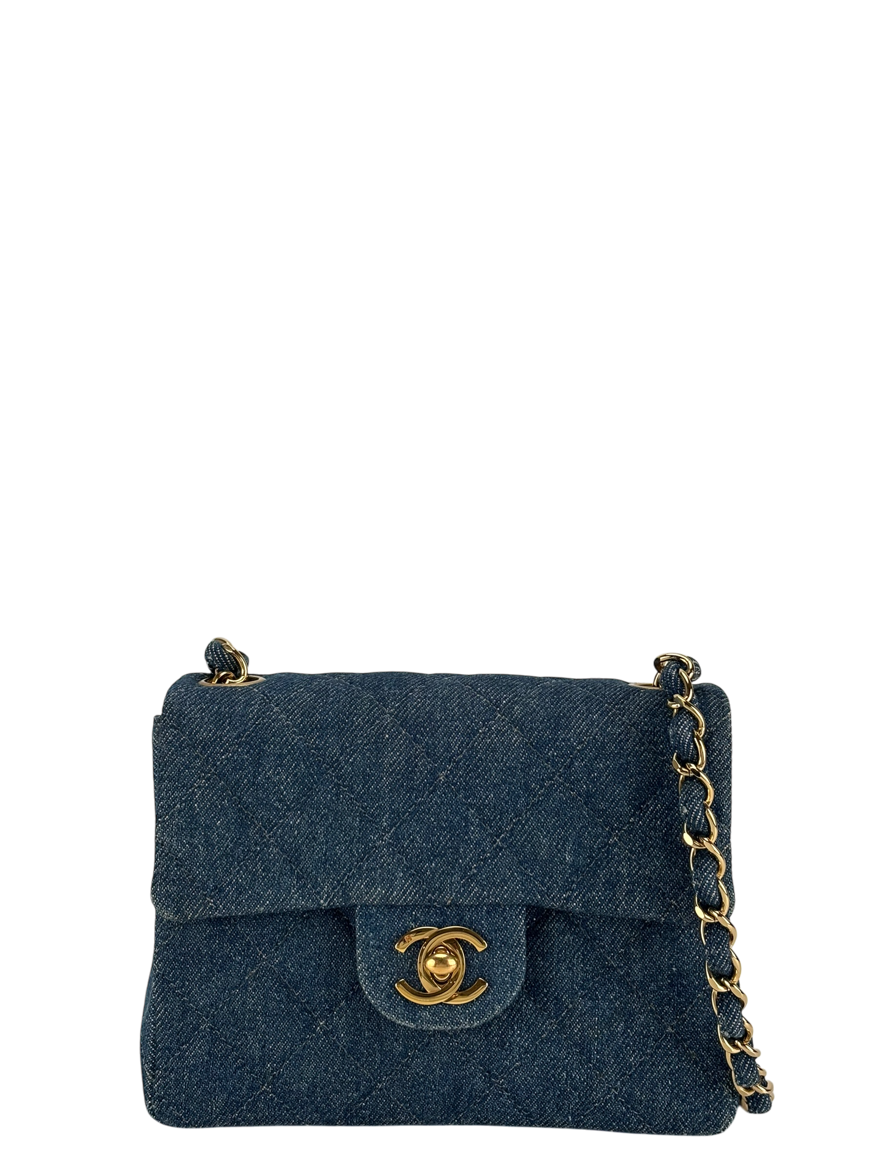 CHANEL - Denim Mini Classic Square Flap Shoulder Bag 17