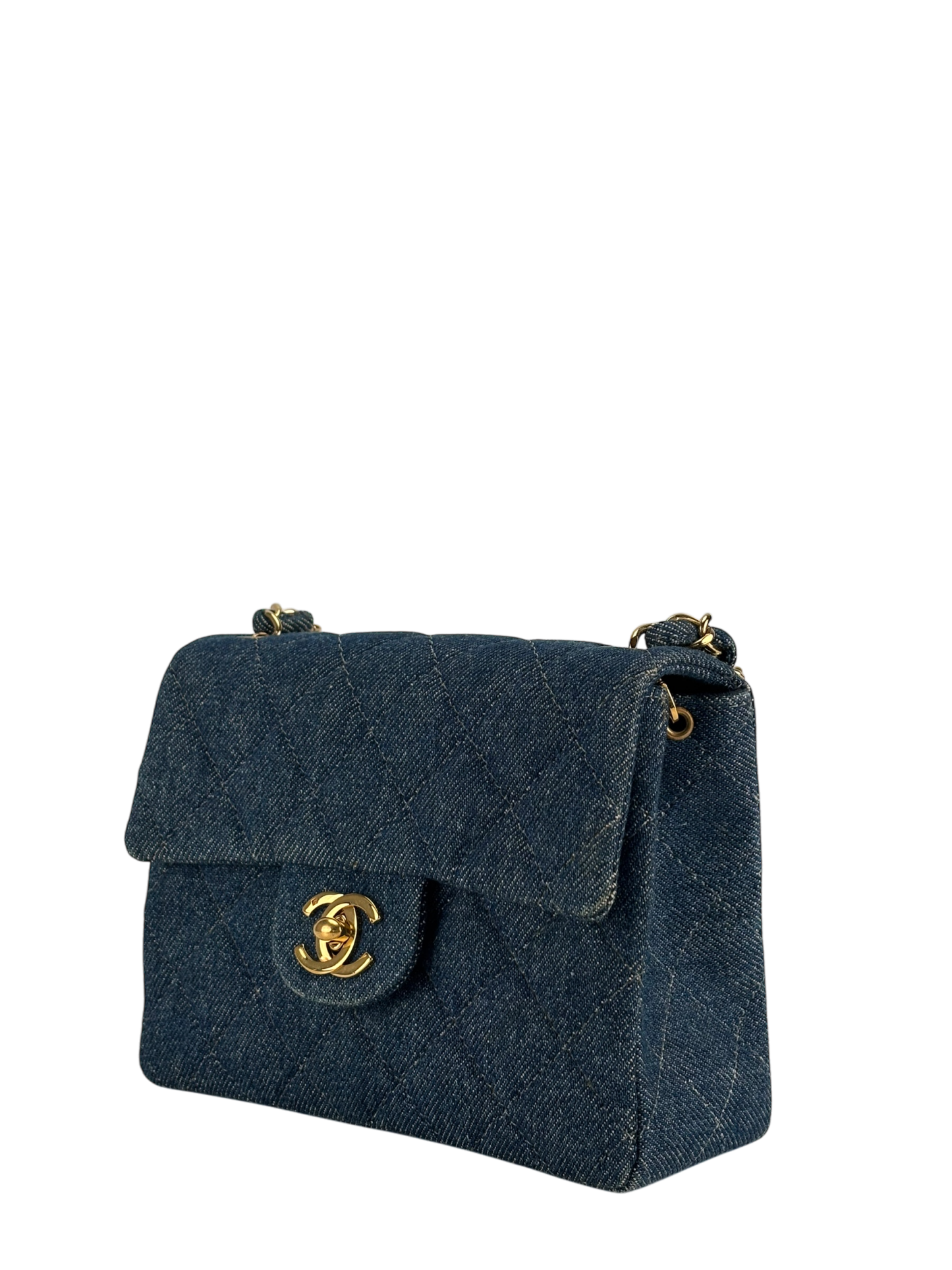 CHANEL - Denim Mini Classic Square Flap Shoulder Bag 17