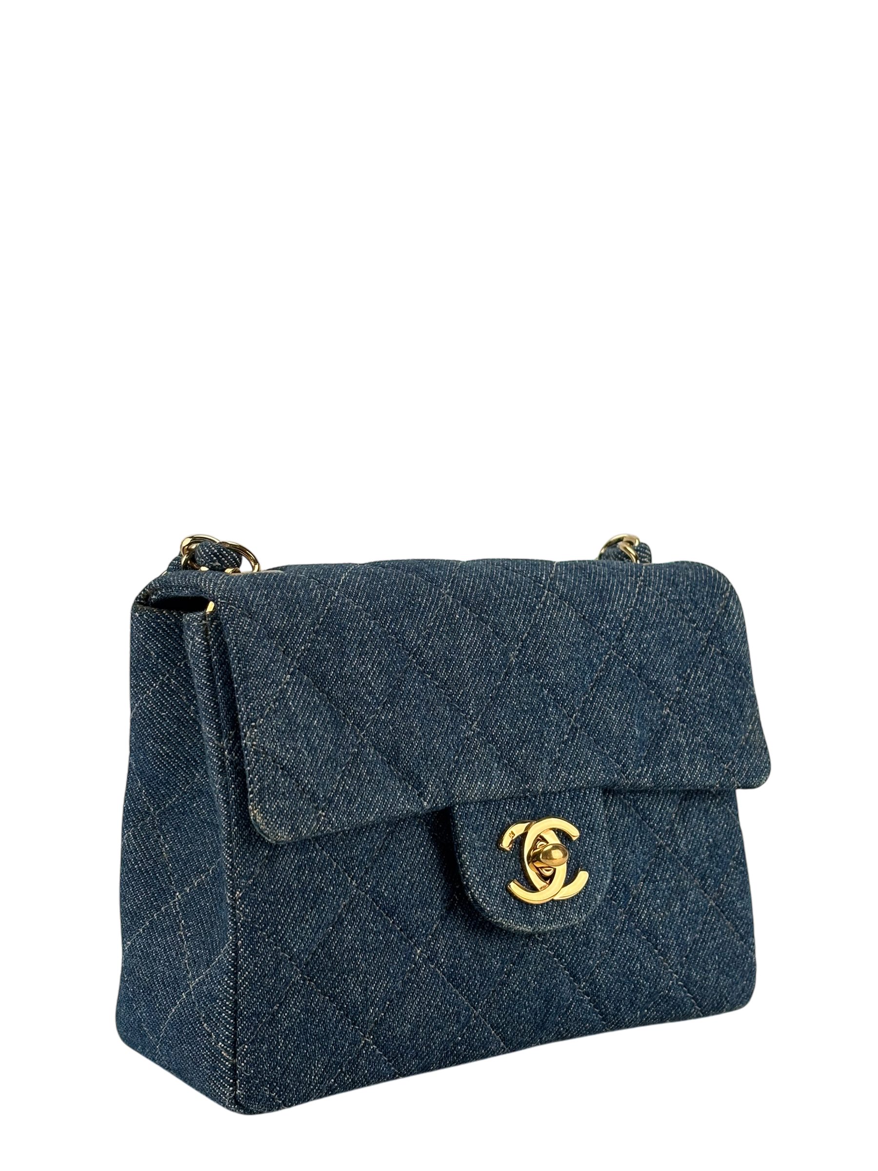 CHANEL - Denim Mini Classic Square Flap Shoulder Bag 17