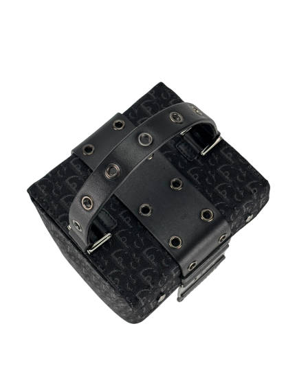 CHRISTIAN DIOR - Monogram Evening Small Silver Top Handle Satchel Box Bag